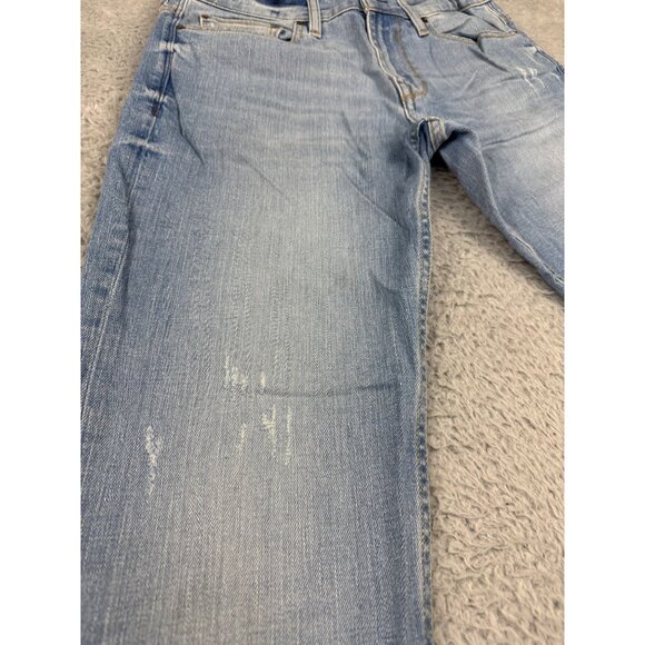 Guess Mens Slim Tapered Jeans Size 31 Y2K Distress Comfort Light Blue Denim - Picture 6 of 16